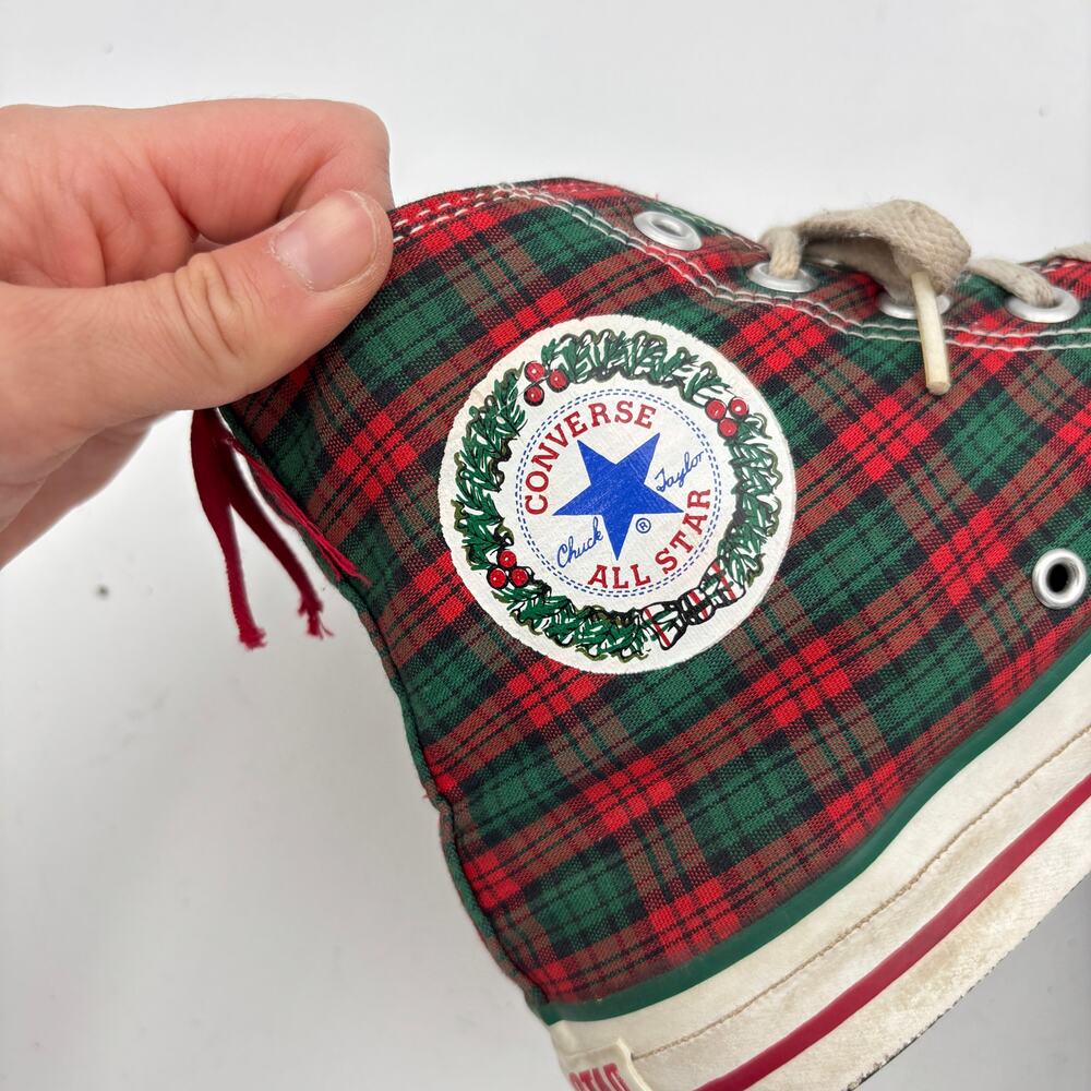 Vintage 90s Converse Chuck Taylor All Star Sneakers Shoes Men's 8.5 Christmas - Picture 7 of 16